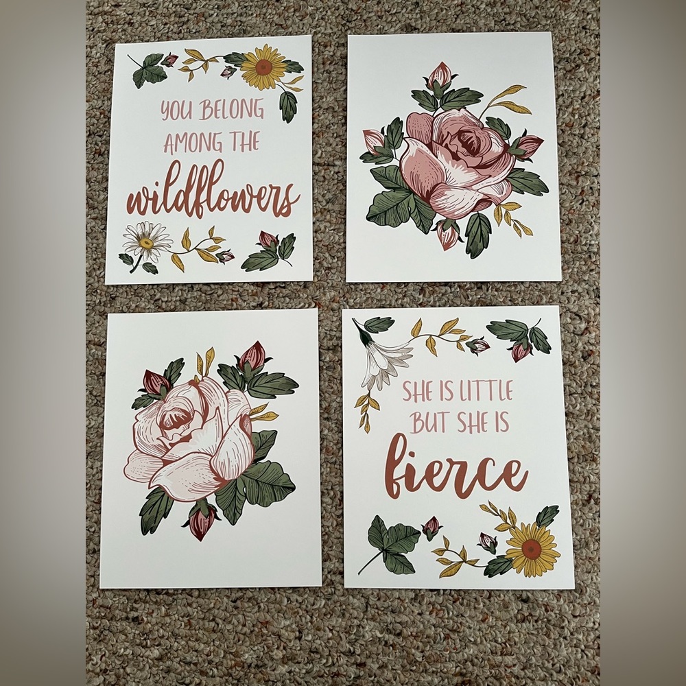 Floral Wall Prints, Five, NEW 🌸🌺
